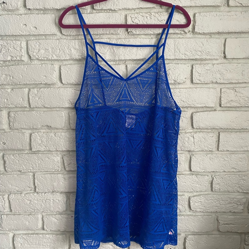 Victoria's Secret Pink Blue Sheer Tank Top